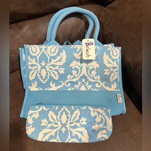Belvah Blue and White Floral Tote Bag